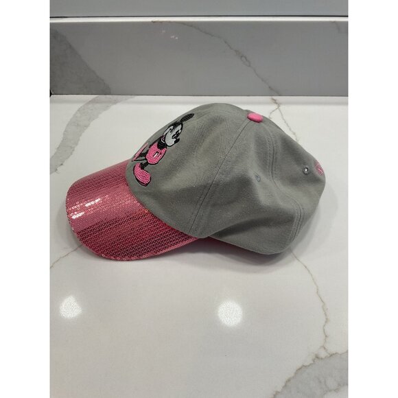 Disney Sequence Mickey Mouse Hat Ball Cap Disney Parks Embroidered Pink Sequins - Picture 2 of 7